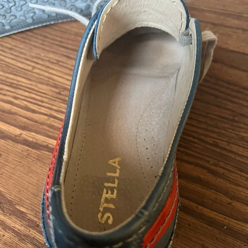 STELLA soft cornflour blue leather sneakers